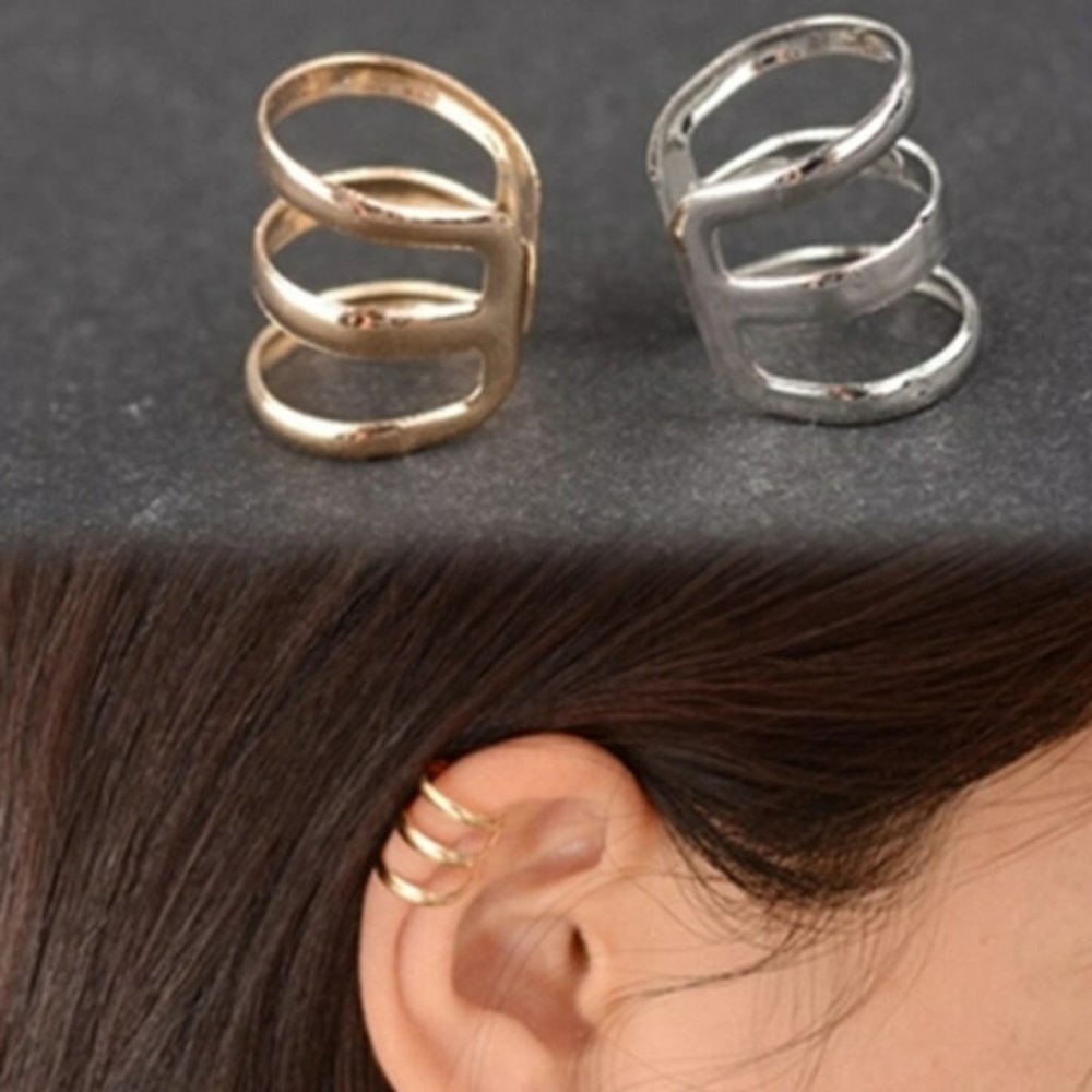3 Ring Ear Cuff - Silver